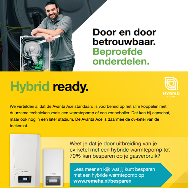 Remeha Avanta Ace 28c CW4 7768361 Hybrid Ready ✔13,4 liter/min bij 40°C ✔8 liter/min bij 60° ✔26,1kW vermogen | CVketel.nl de goedkoopste van Nederland