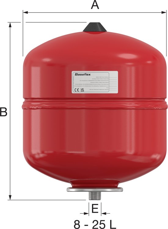 Flamco Baseflex expansievat 18 liter 0,5 rood 25324